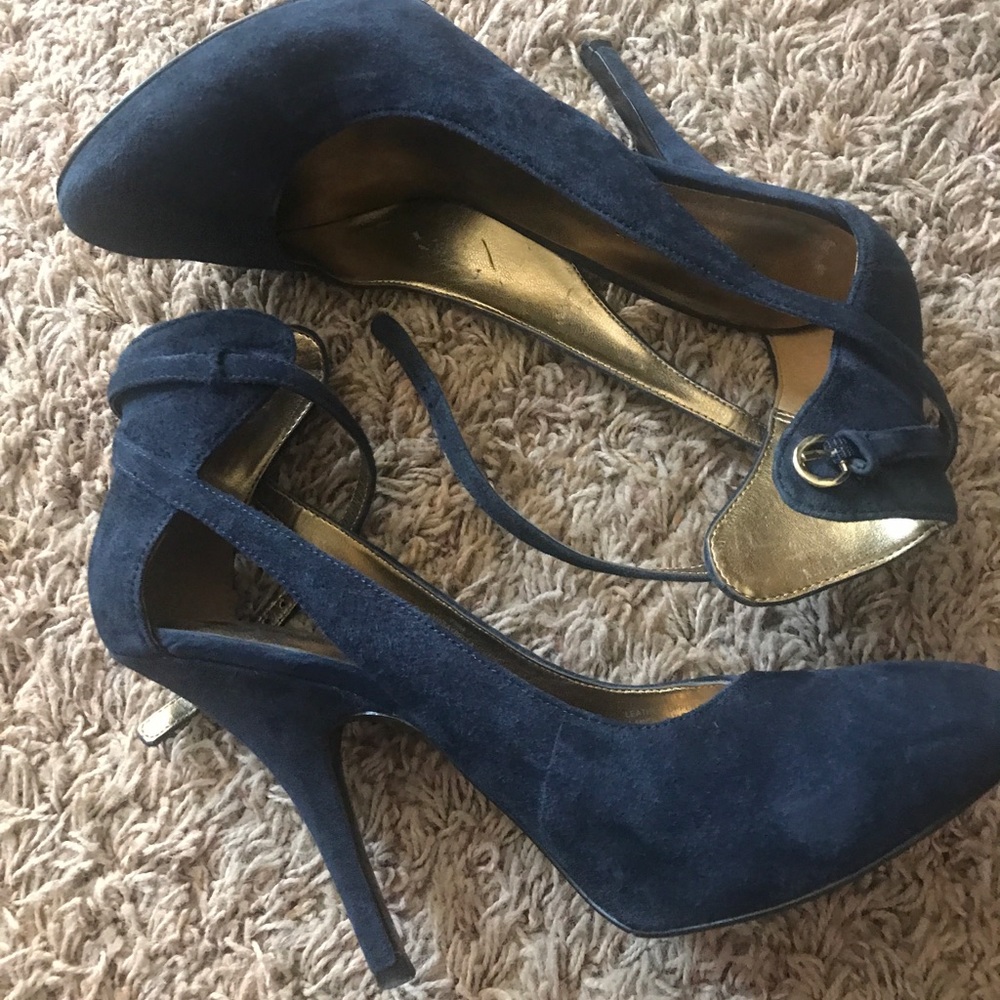 Nine West Blue Suede Heels